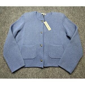 Alex Mill Cardigan Sweater Womens XL Blue Paris Waffle Knit Button Front Jacket